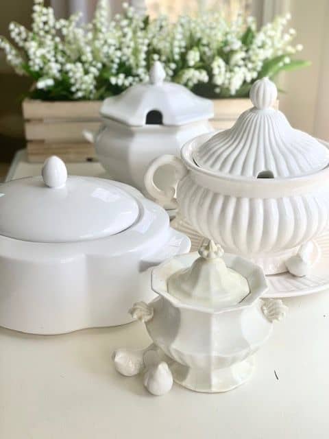 4 different soup tureens