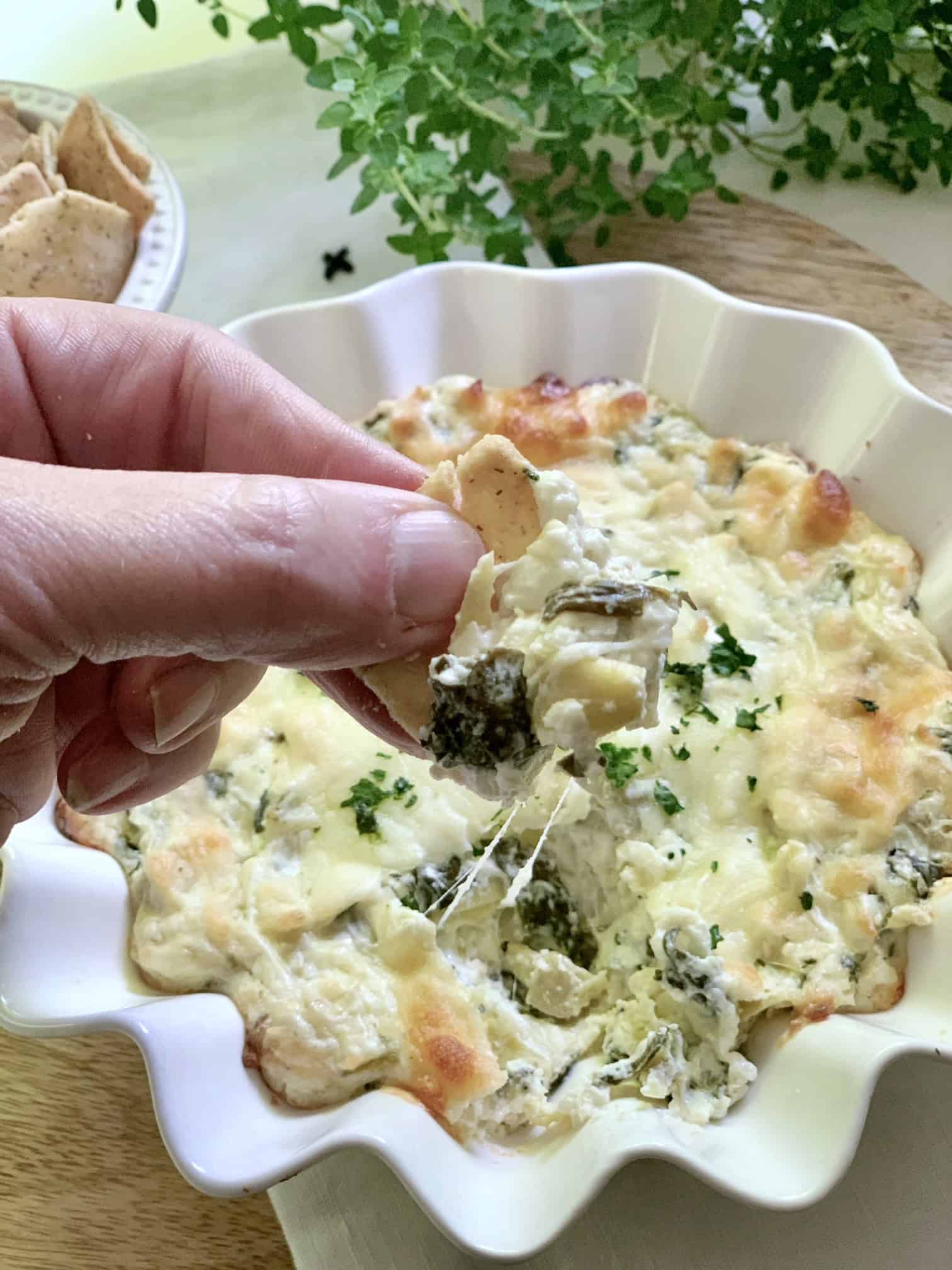 Scooping up this dip. 