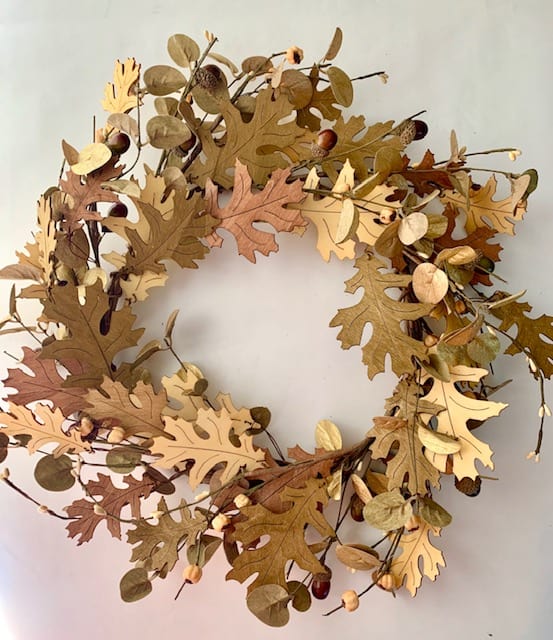 wooden leaf neutral wreath