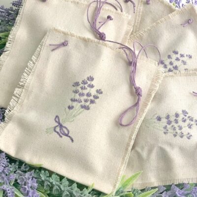 lavender sachets made from drop cloths
