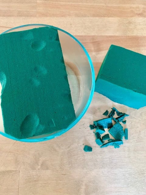 Leaving space next to foam for water.