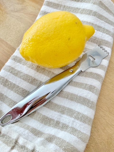 lemon with zester