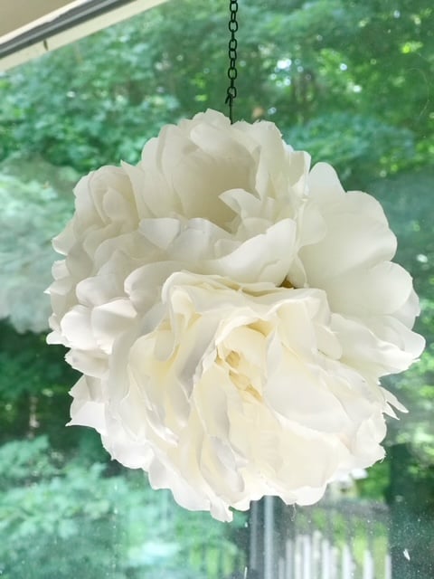 one kissing ball hanging