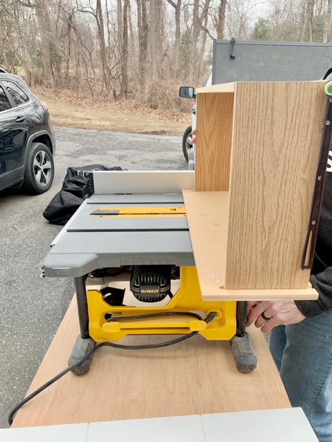 table saw cutting a drawer front