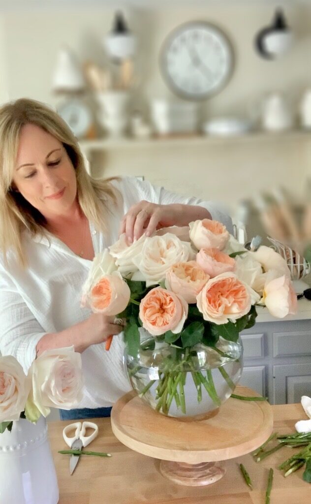 me designing the roses in my kitchen.