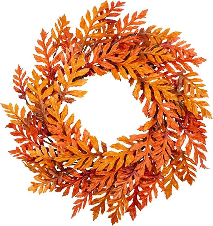 oak leaf wreath all bright fall colors. 