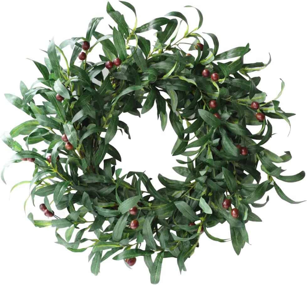 olive wreath- green with brown olives