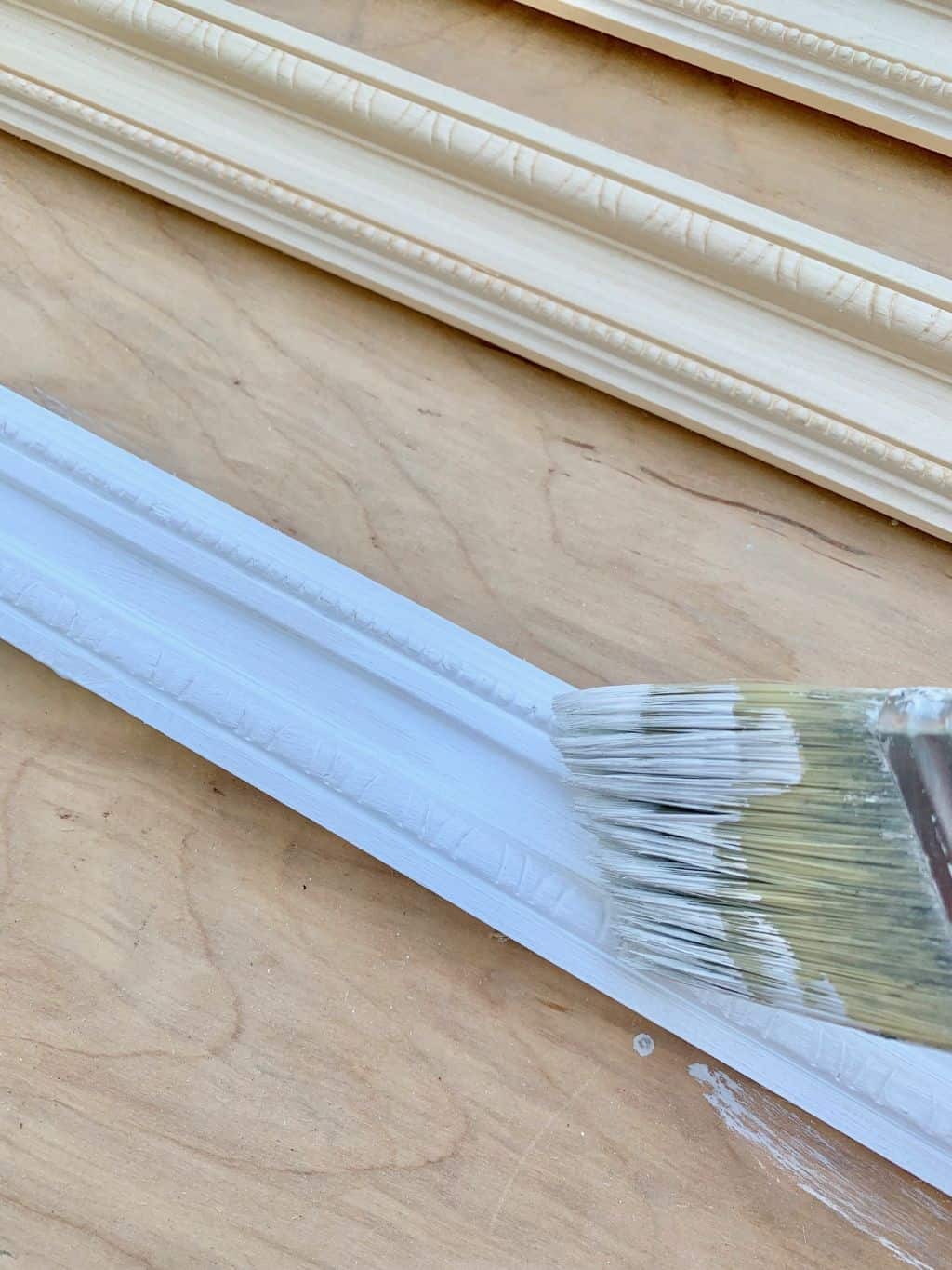 Painting the trim pieces. 