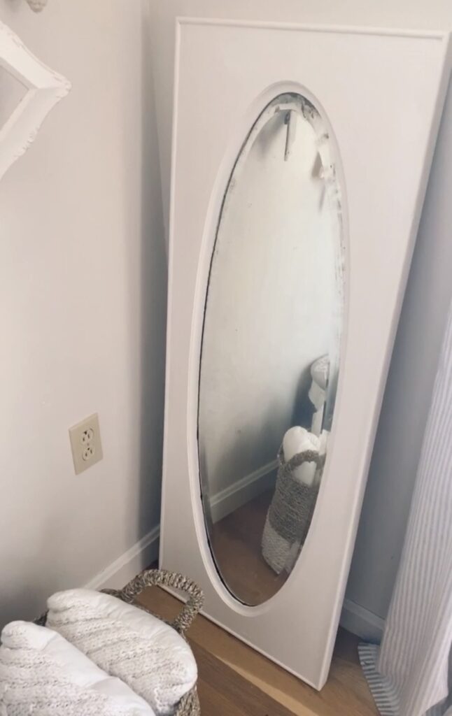 the completed mirror with 3 coat of paint. 