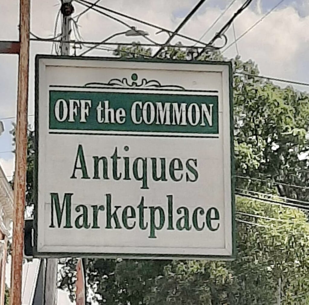 Off the commons antiques sign in the front of their building. 