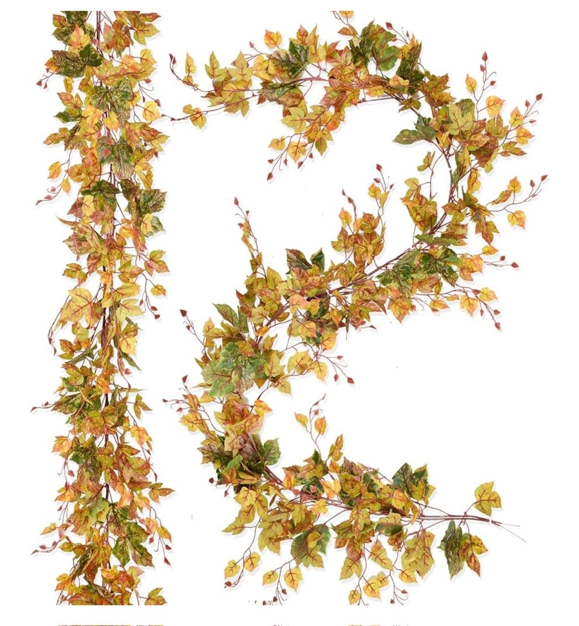 Beautiful fall leaf garland with dainty leaves and buds. 