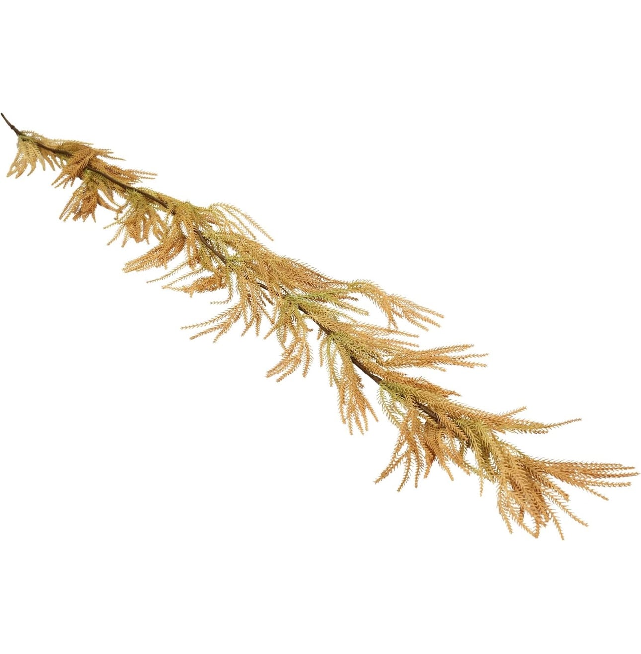 A wheat color Norfolk pine garland. 