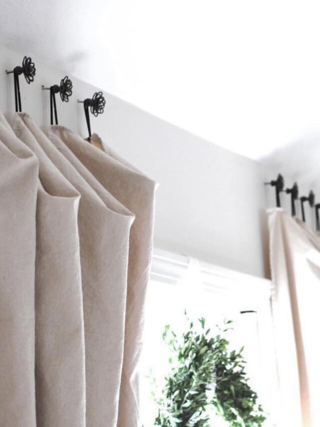 DIY Drop Cloth Curtains with a Twist (No Rods, No Sewing Required)
