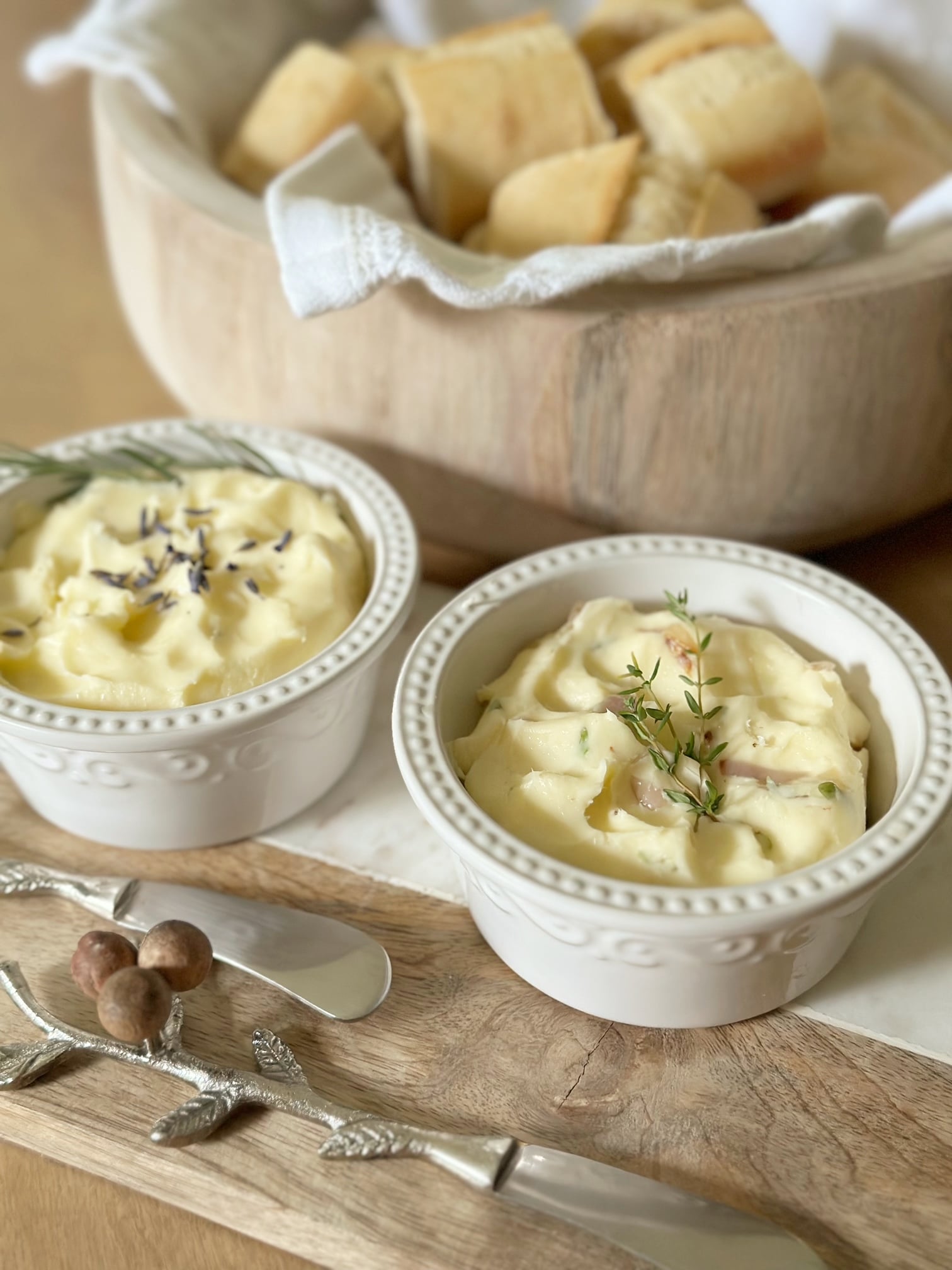 2 bowls of infused butter.