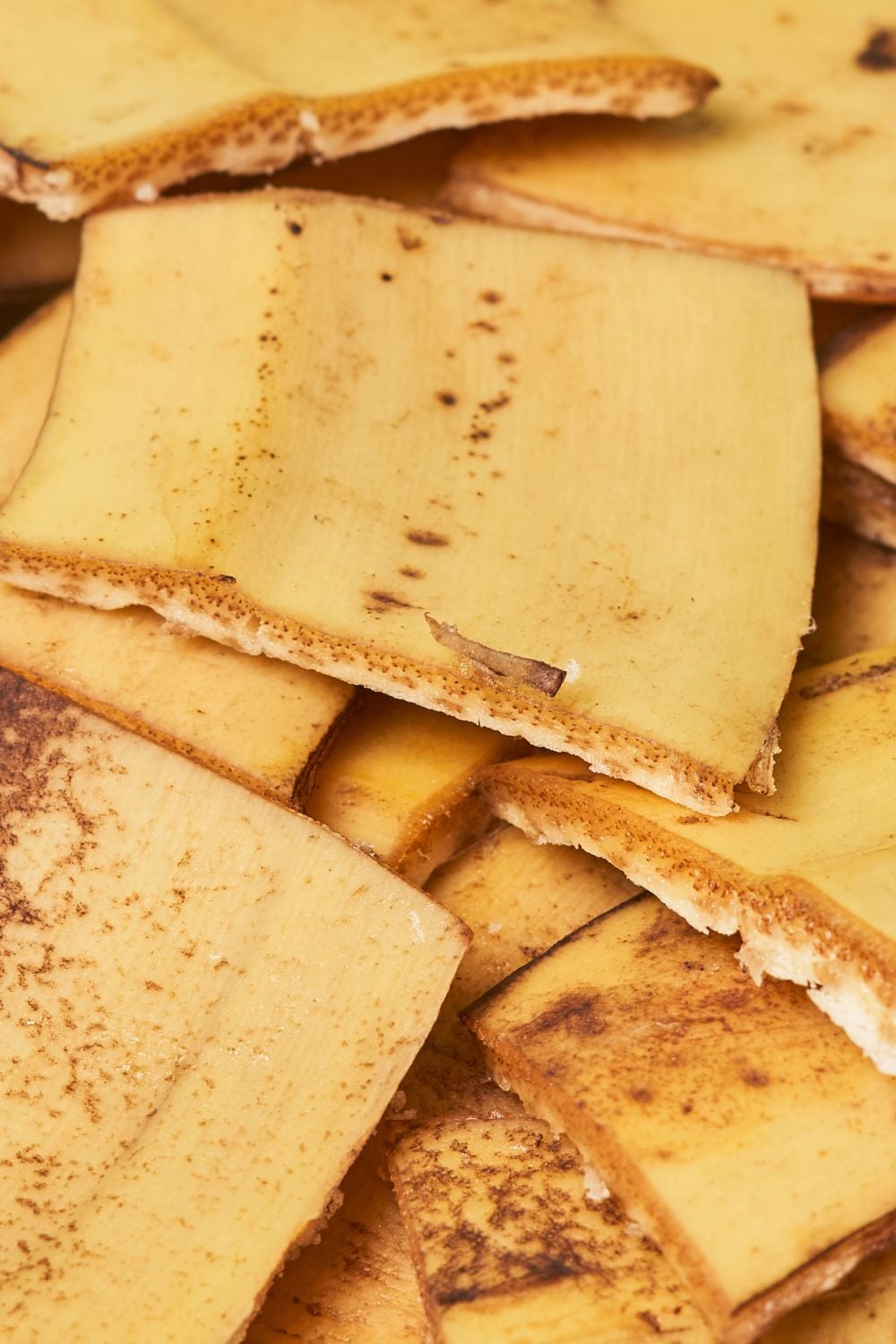 chopped banana peels.