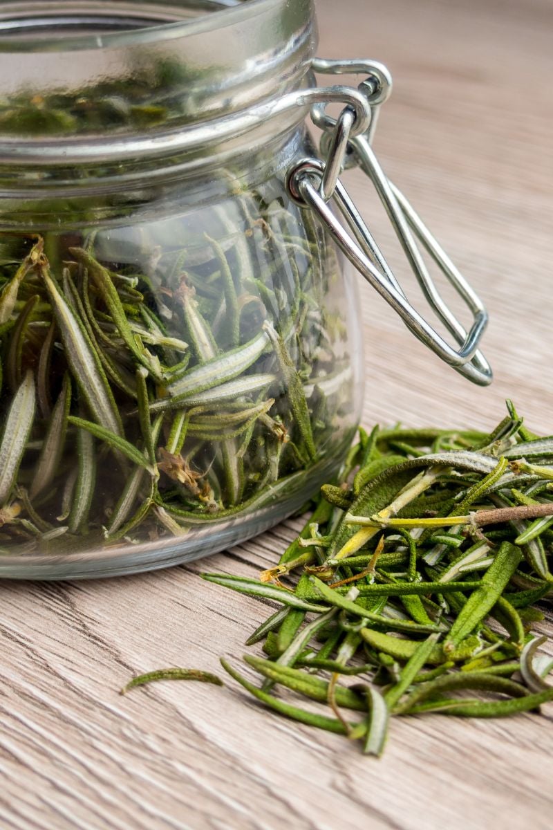 Jar of rosemary.