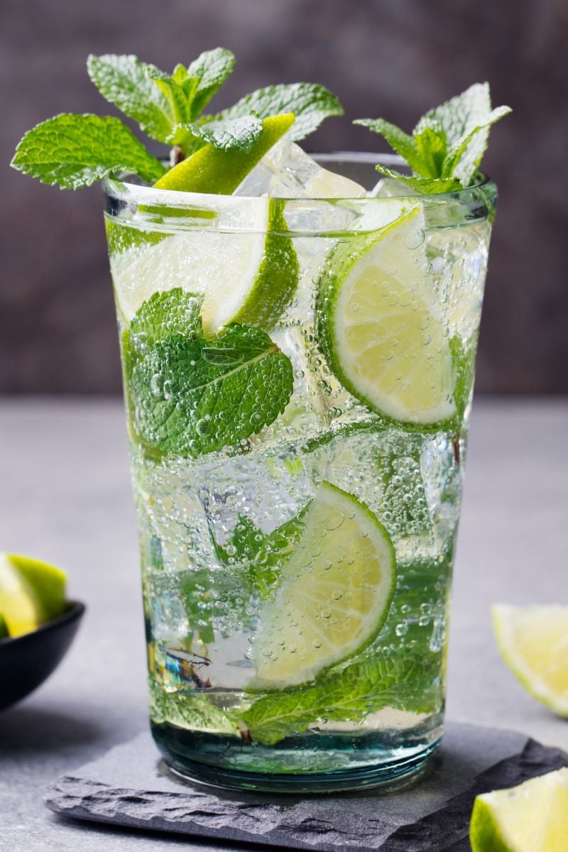 a fresh glass of a mojito.