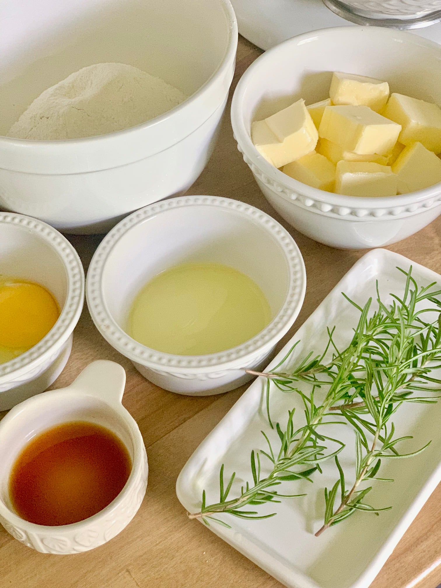 A grouping of ingredients for these cookies. 