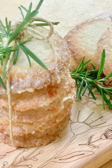 Beautiful stack of rosemary lavender cookies.