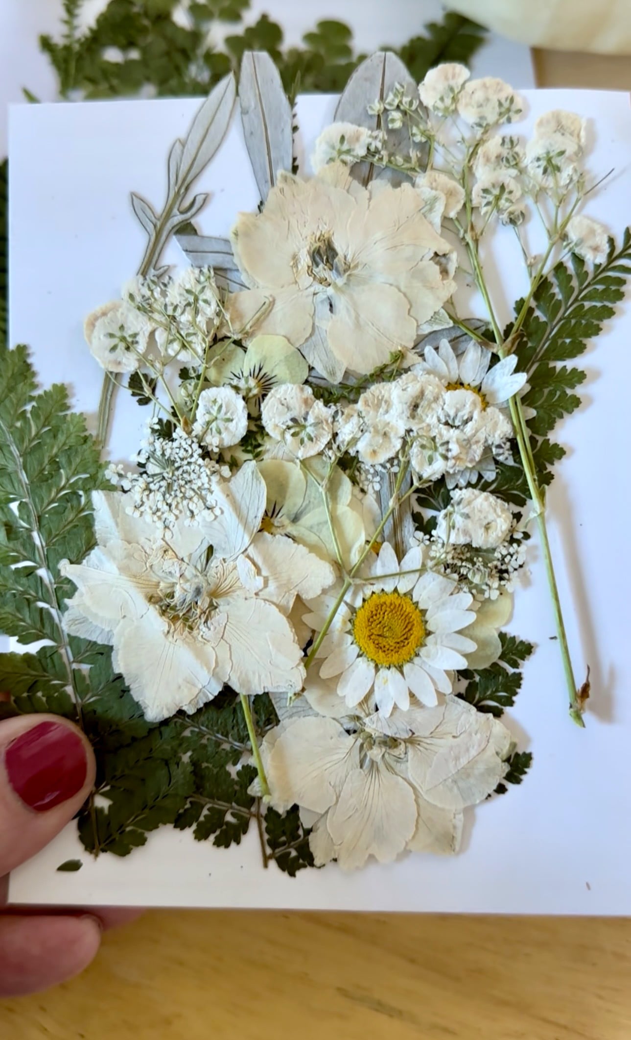 Pressed flowers for these pumpkins.
