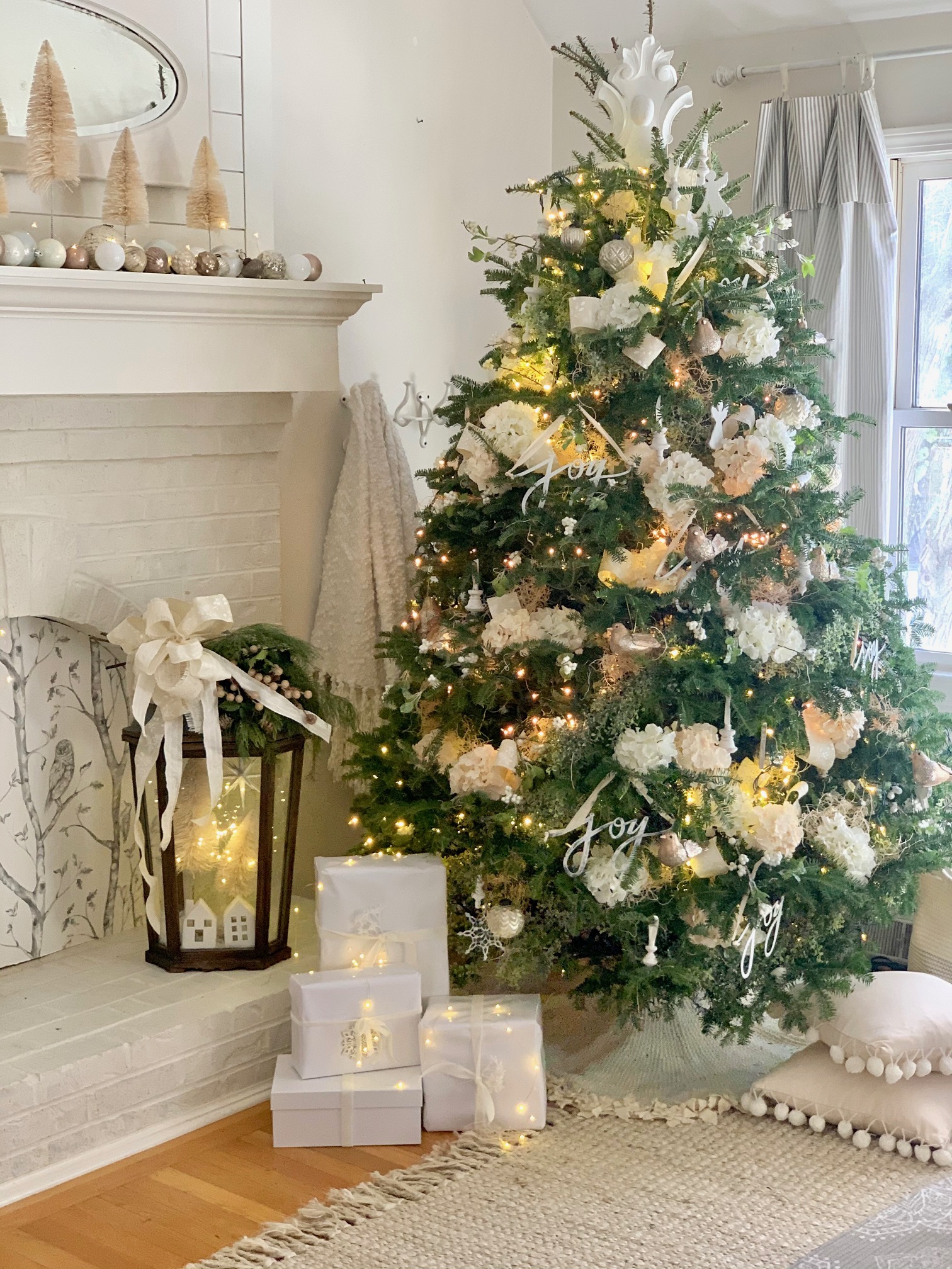 Using a unique vintage finial as a tree topper.