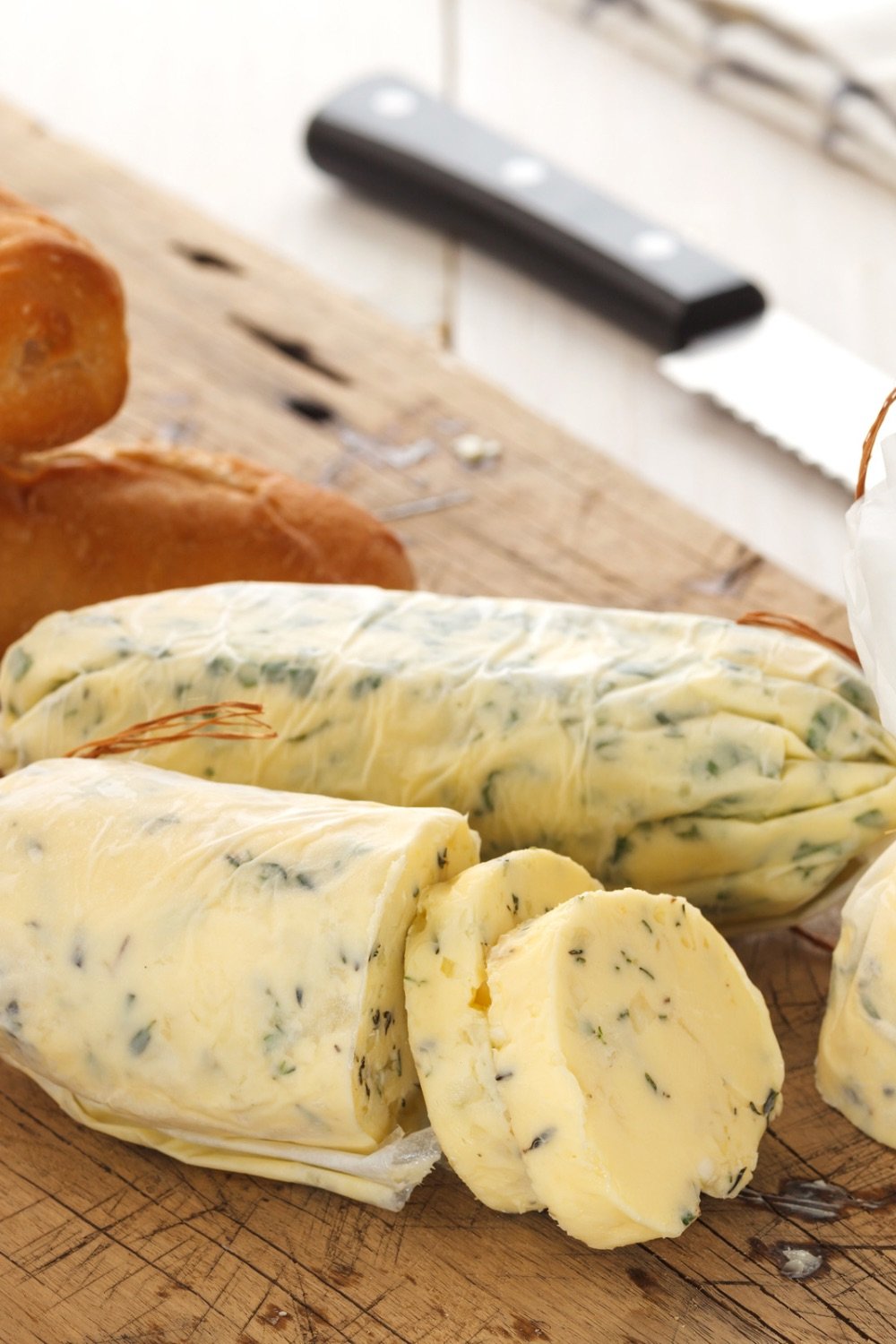 Compound butter made with basil. 