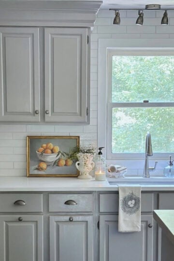 Best paint for kitchen cabinets is Benjamin Moore Advance. In this image you can see the clean professional durable finish.