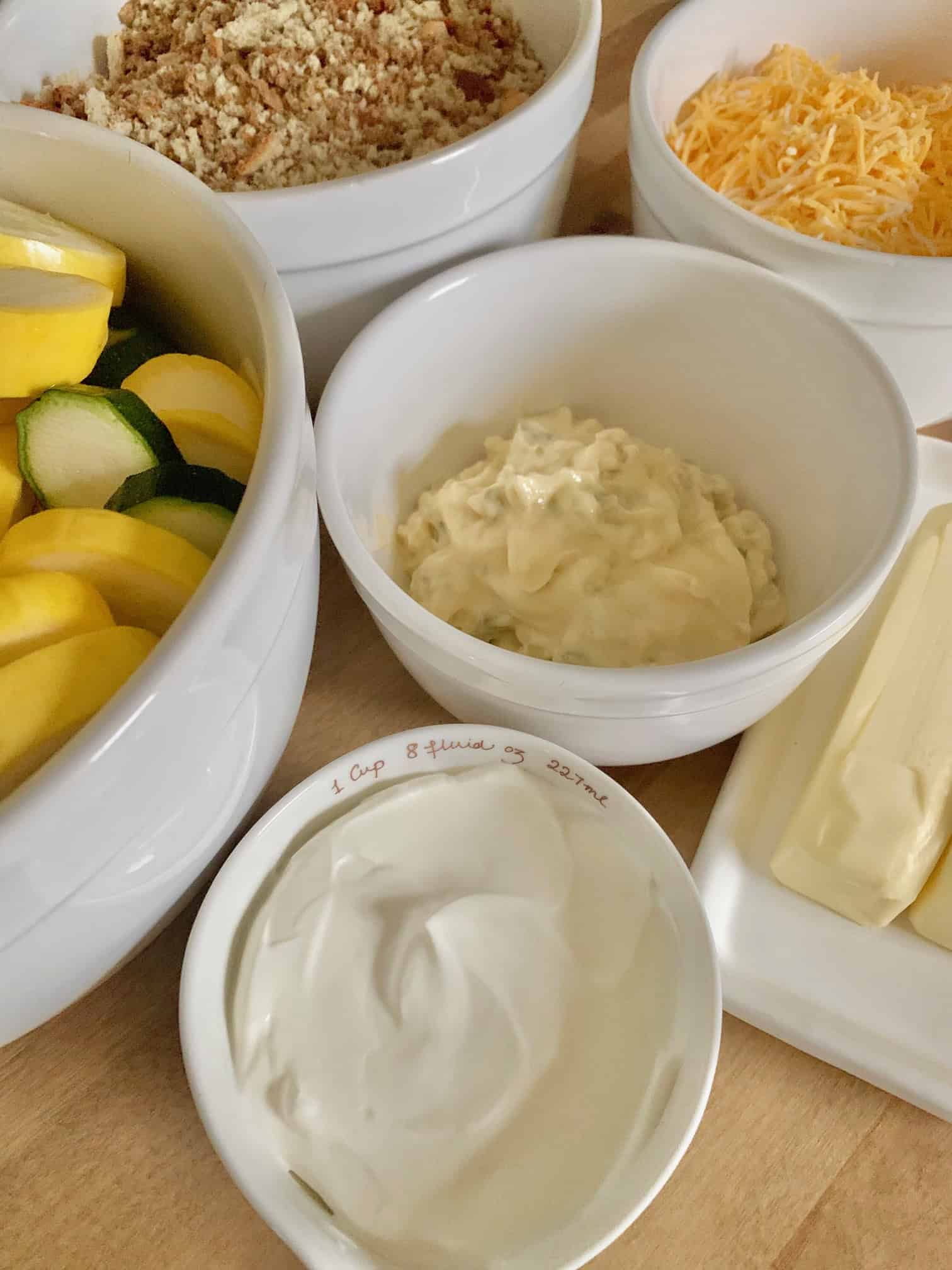 A side view of all the ingredients. 