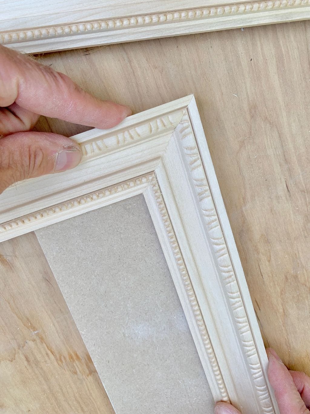 Making sure our angles are tight. 