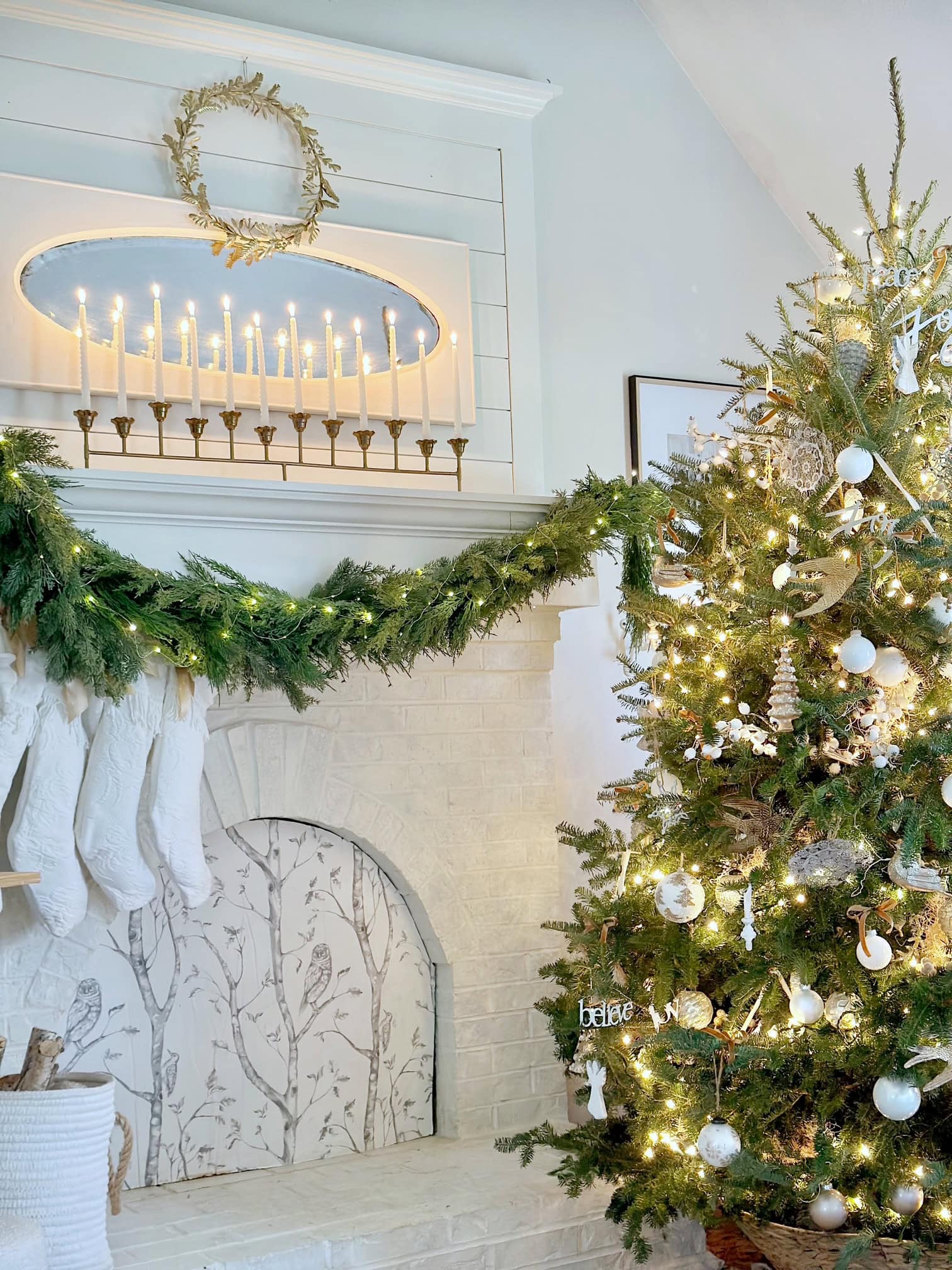 2 garlands put together for a fuller look.