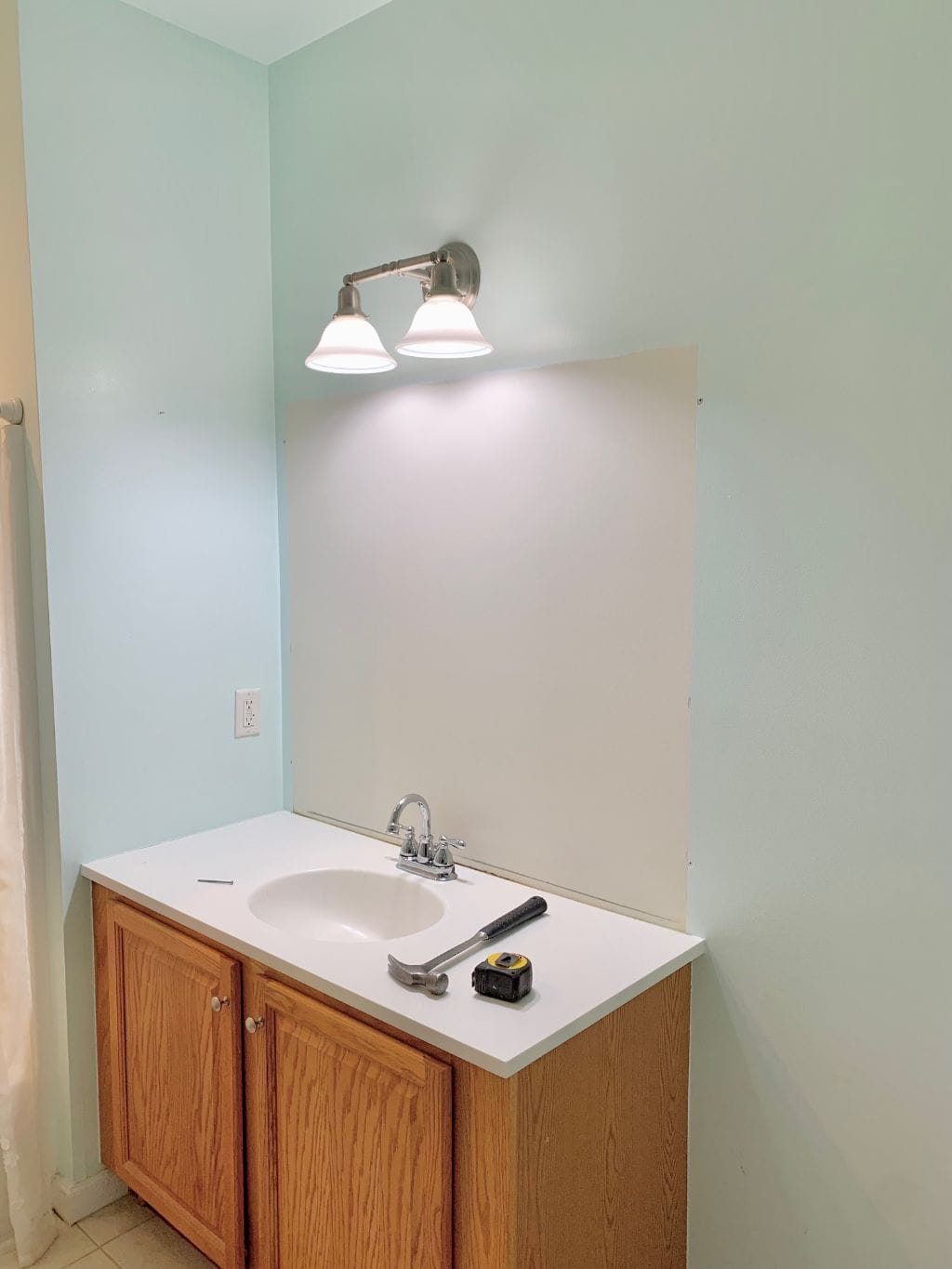 Mirror down ready for new install. 