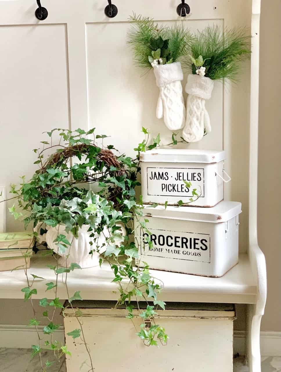 Sweet mitten with greens.