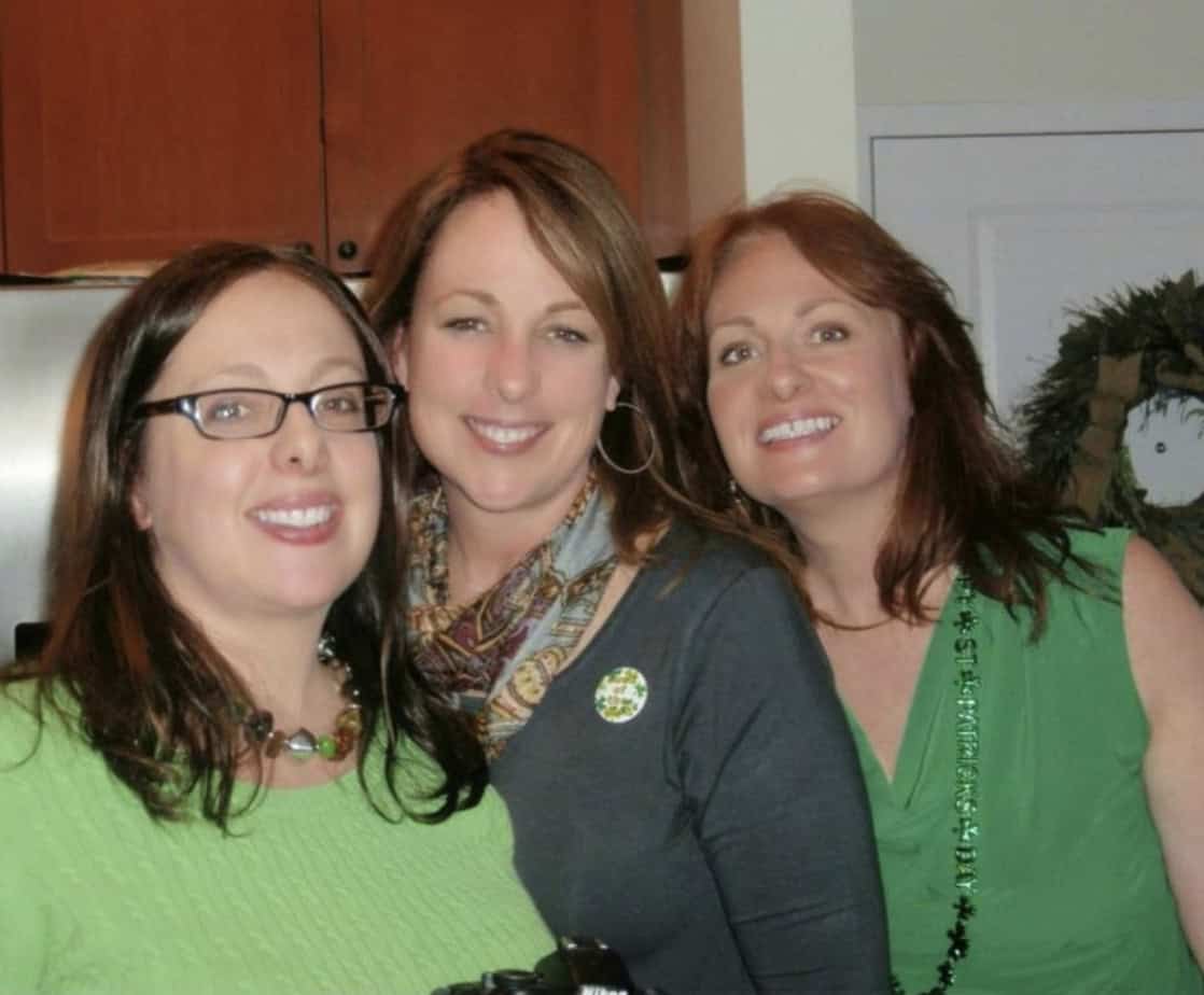 Me and my sisters dressed in green for the St Patrick's Day Party at my Mom's house. 
