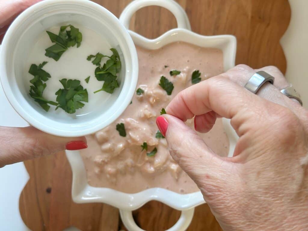 Garnish with fresh parsley.