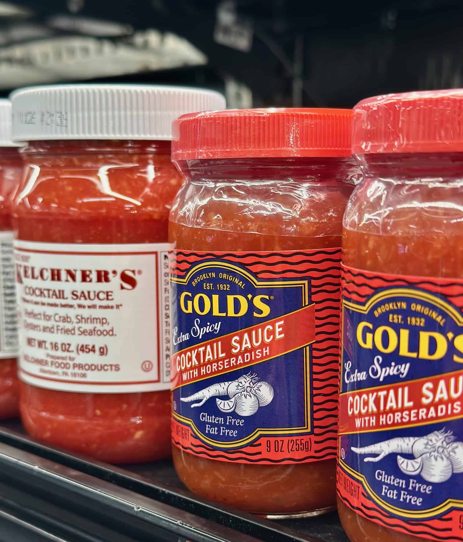 Gold's cocktail sauce on the shelf at our local grocery store.