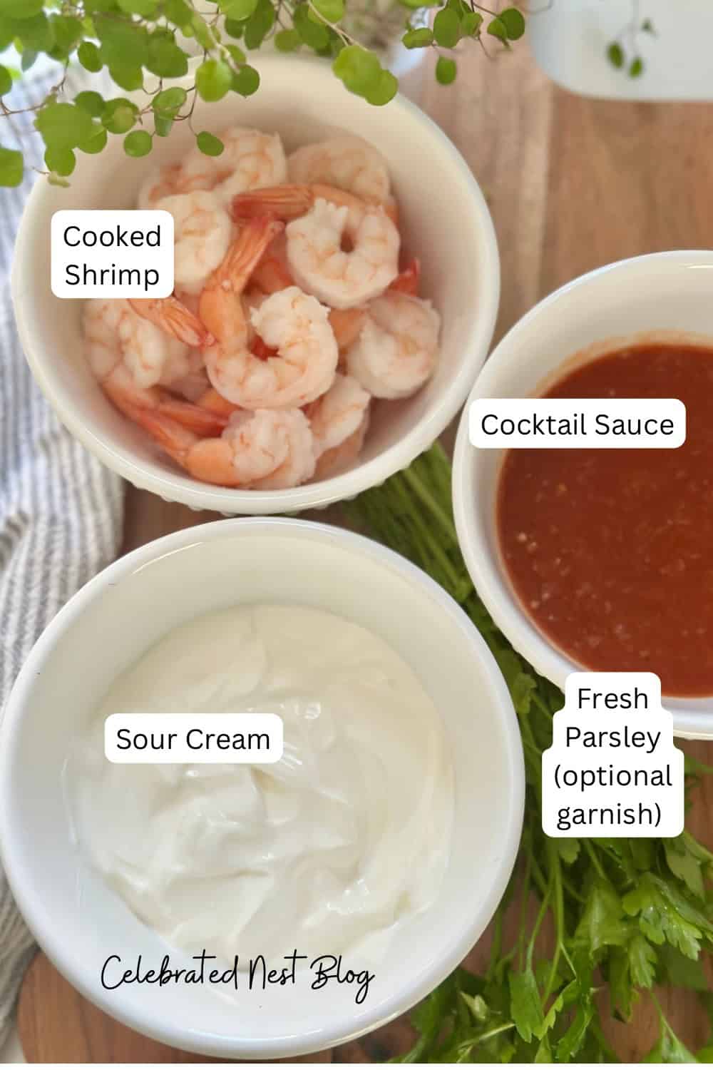 Ingredients needed to make this Shrimp Cocktail Dip.