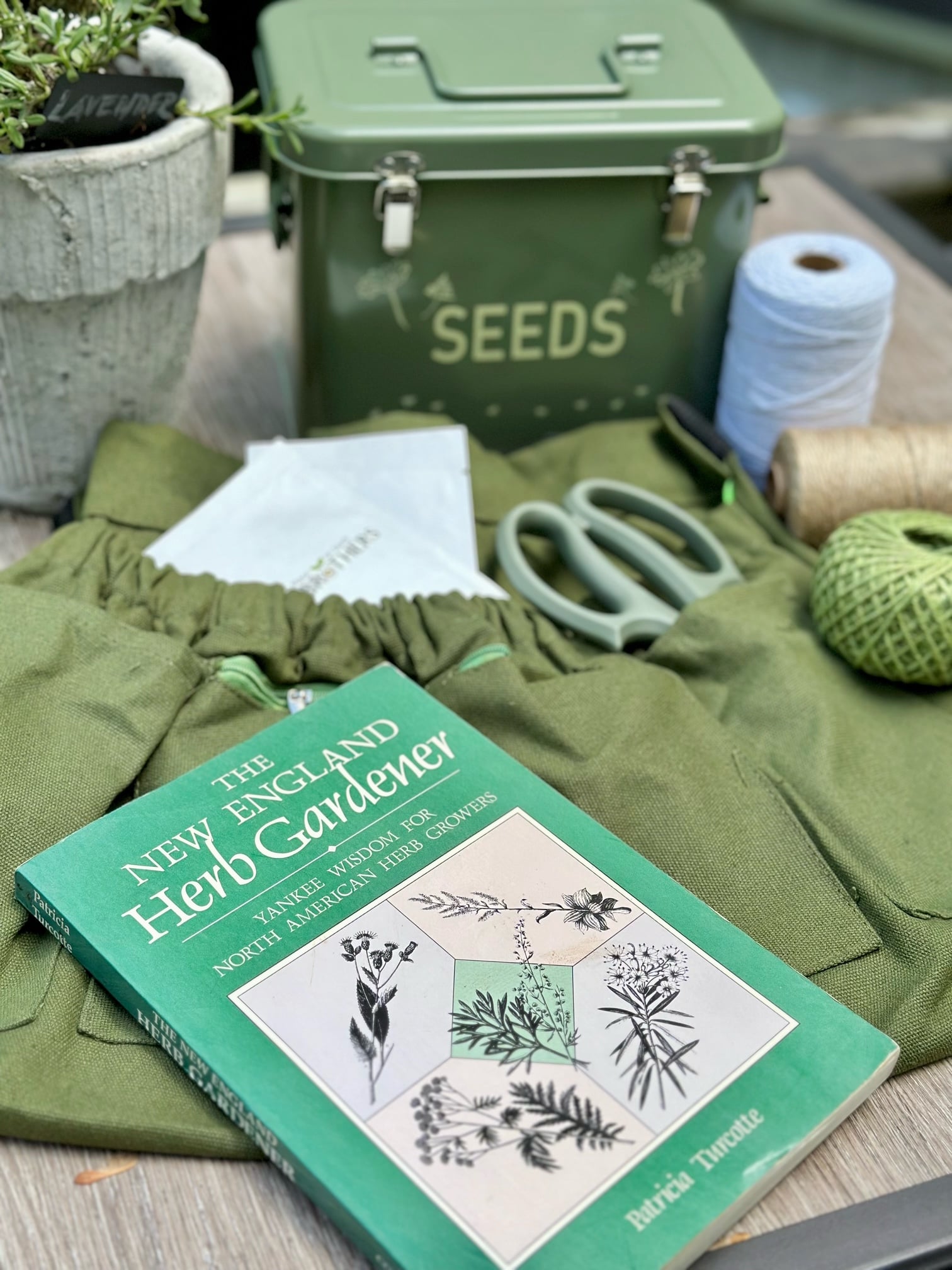 Early spring herb garden supplies. 