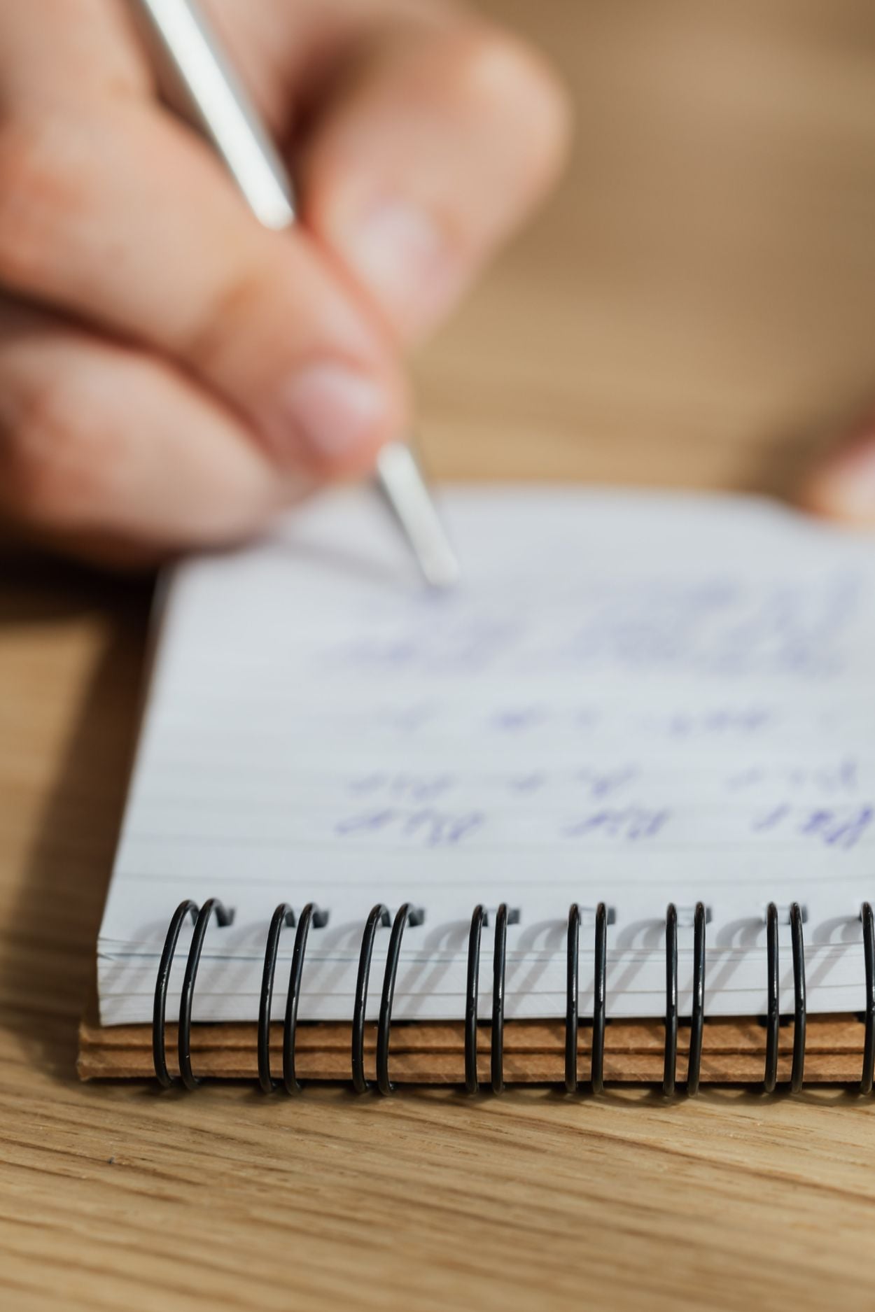 Writing a shopping list. 