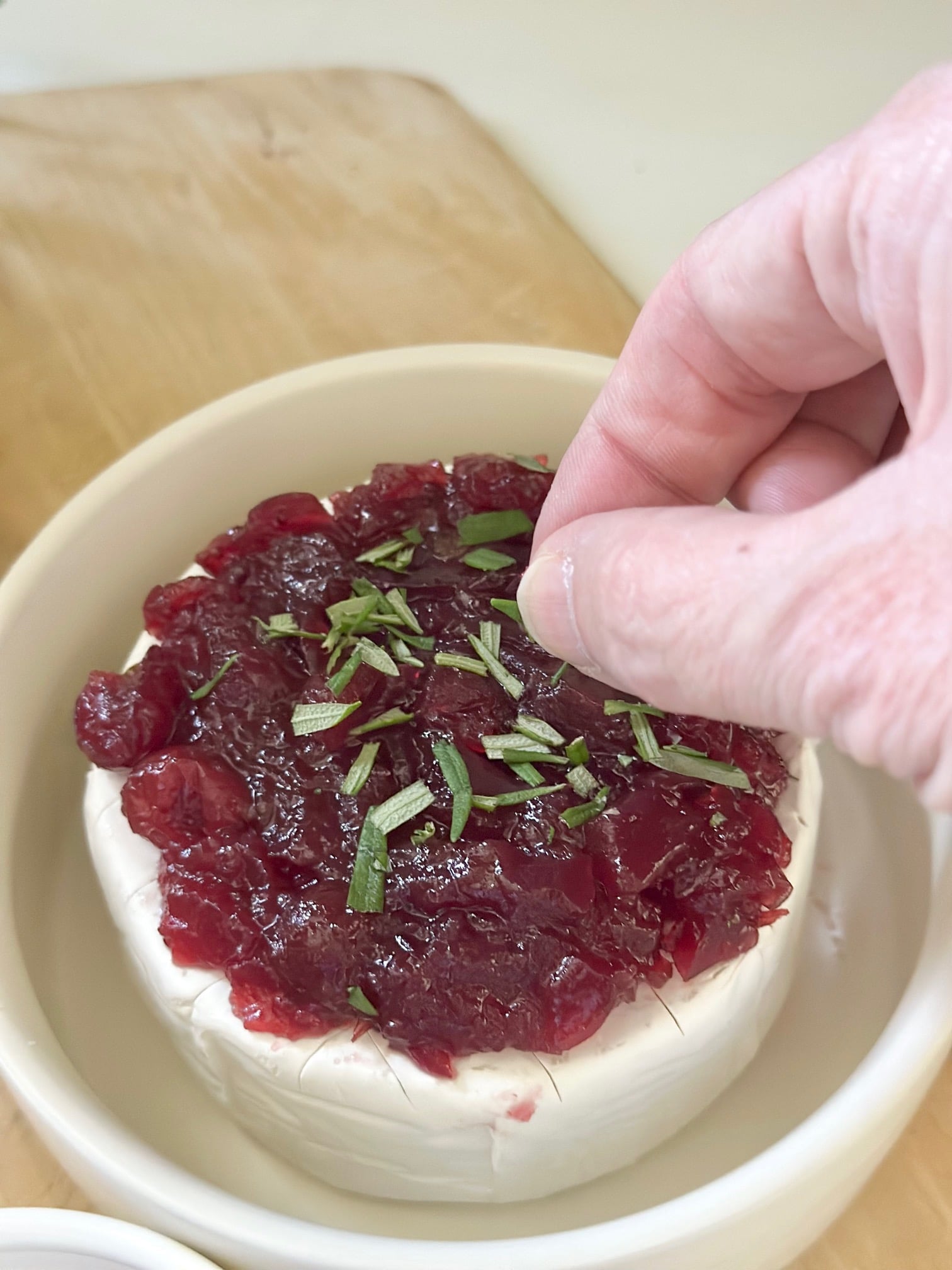Cranberry sauce with rosemary.