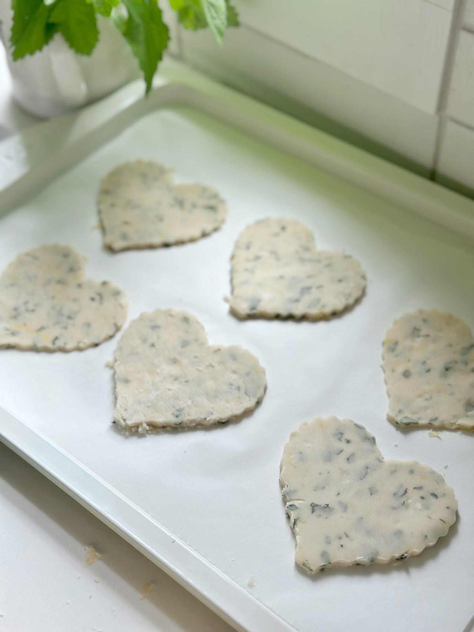 Cookies on a baking sheet.